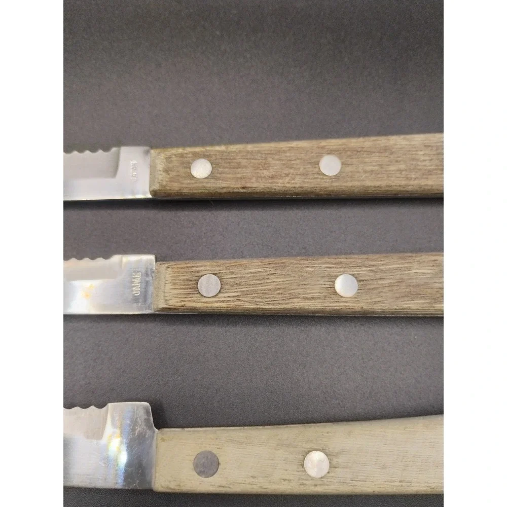 4 Forgecraft Knives Serrated Edge Wood Handle 5